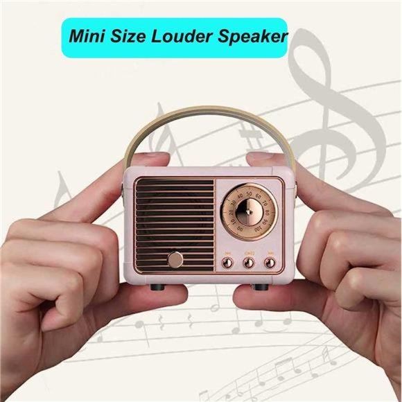 Dosmix Retro Bluetooth Speaker - Vintage Style Portable Wireless Speaker With USB/TF/AUX, 6-Hour Battery (Blue)